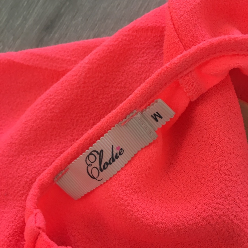 🌿 ELODIE NEON CORAL SUMMER TOP - Picture 3 of 3